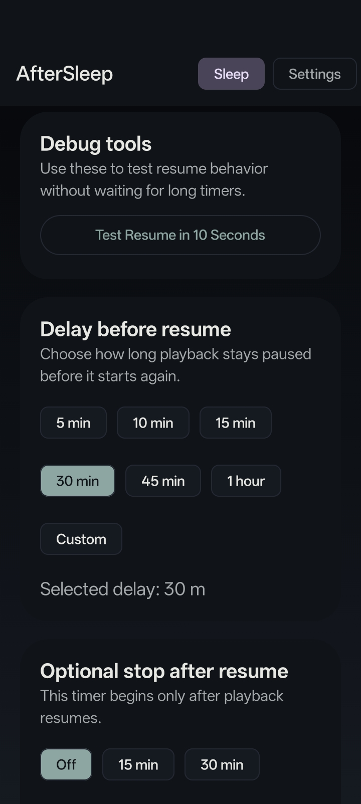 AfterSleep screenshot 2