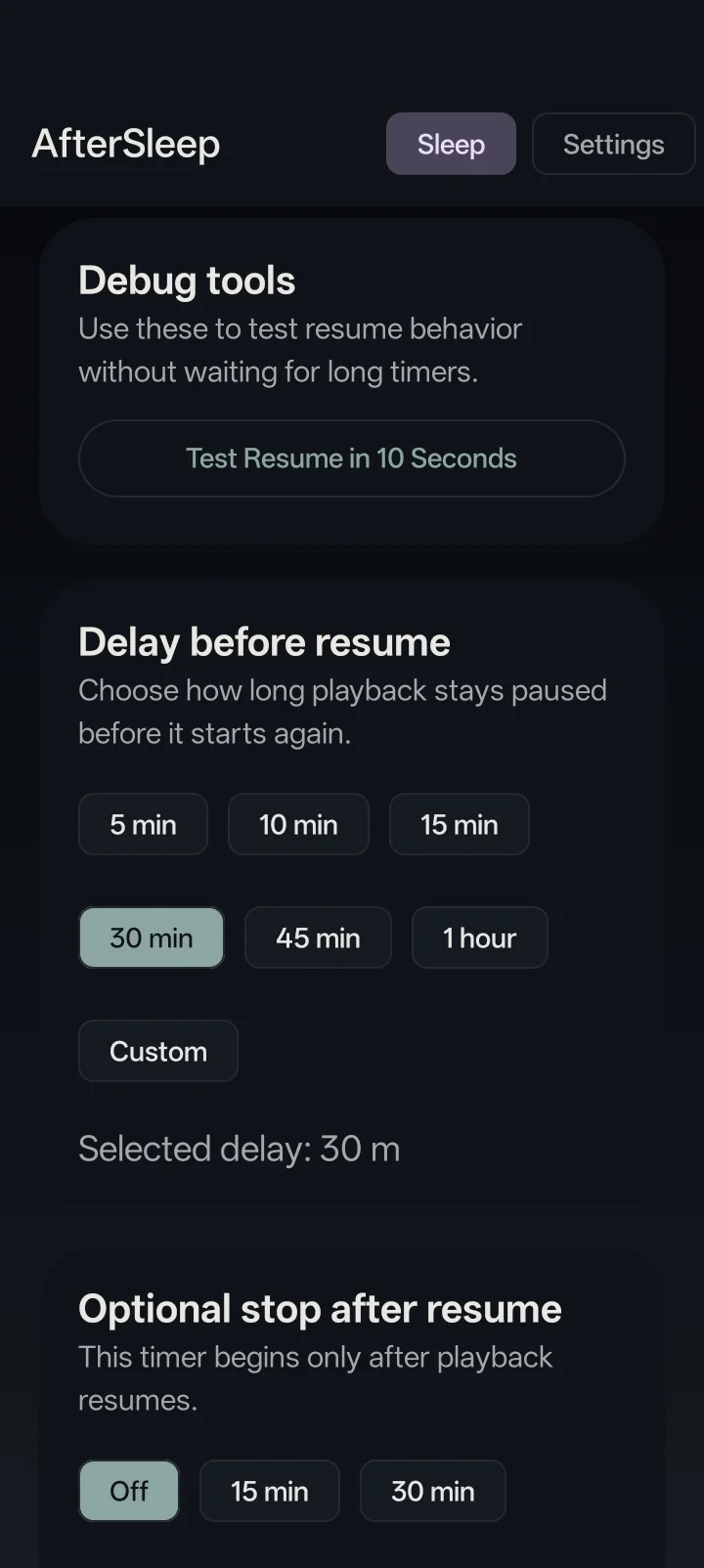 AfterSleep screenshot 2