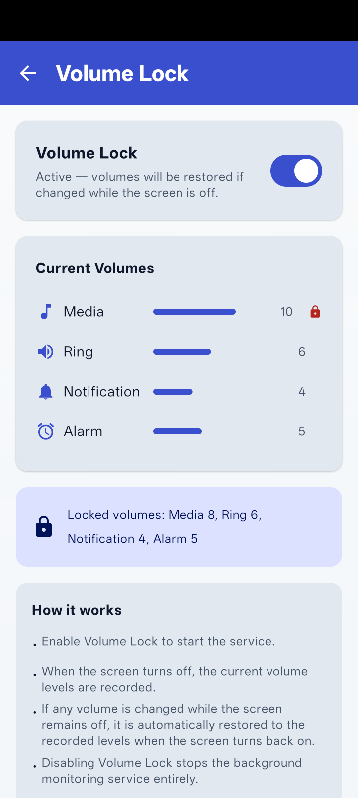 Volume Lock screenshot 2